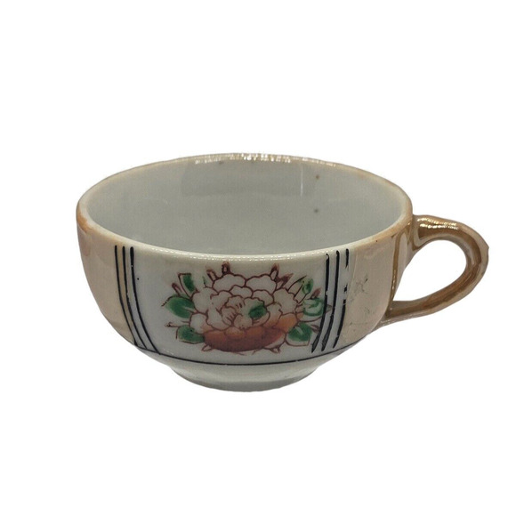 Vintage Gold Luster Gilded Mini Tiny Teacup Made in Japan Hand Painted - Picture 1 of 14
